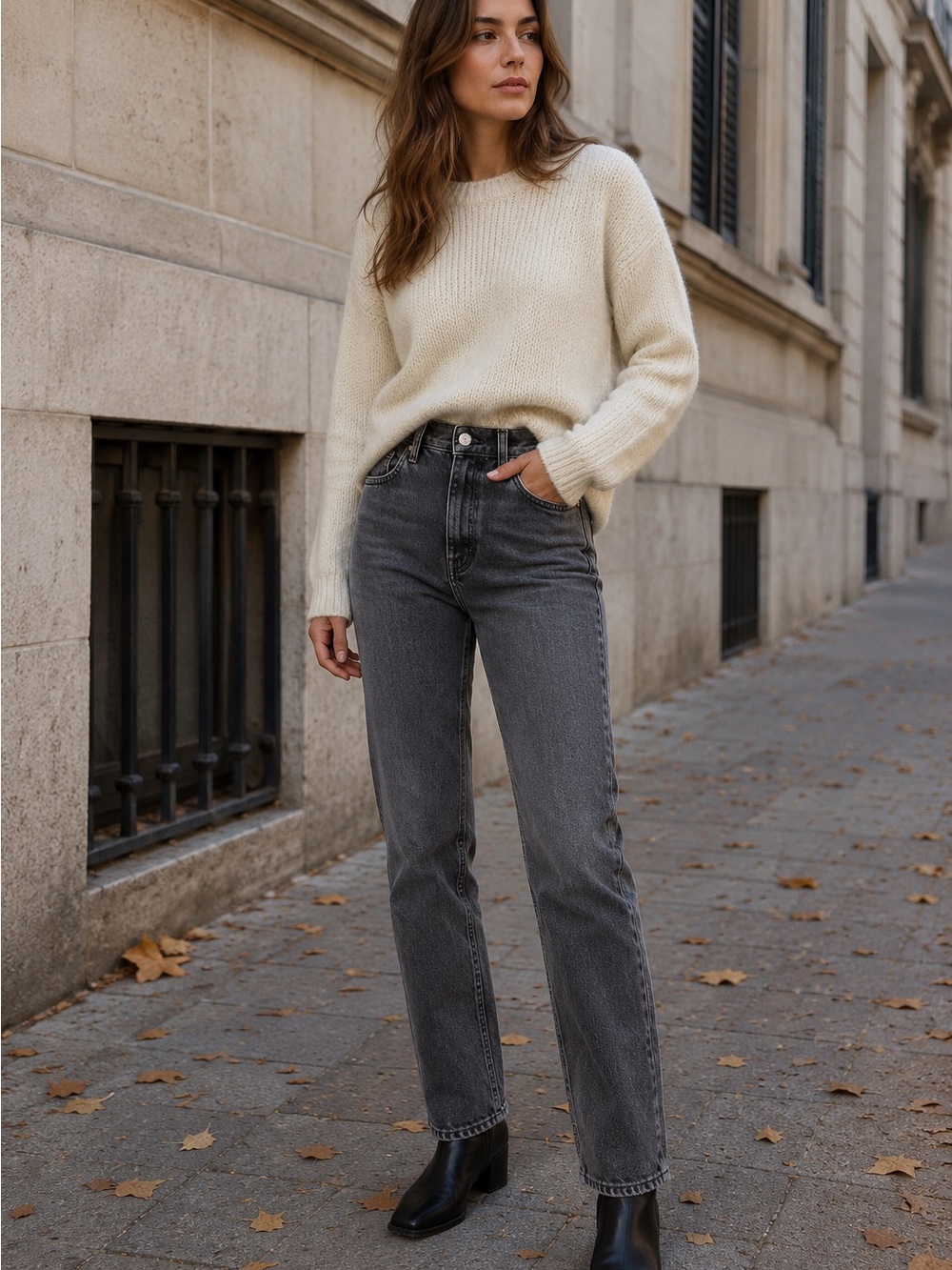 Everlane Straight Leg Jeans in Charcoal | 28